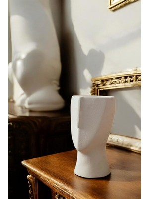 Beyaz Heykel Biblo Dekoratif Süs Eşyası Dekoratif Masa Süsü Salon Aksesuarları Model 20