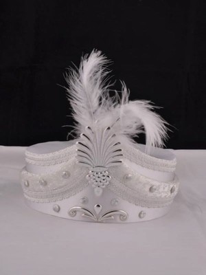 Pazarsen Sünnet Şapkası Beyaz-Gümüş