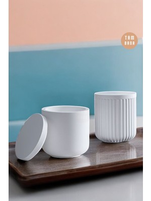 Beyaz Sunumluk Takı Tabağı Dekoratif Tepsi Obje Seti 3 Parça Model 1017