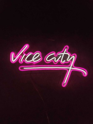 Gta Vice City Neon Tabela Neon Yazı Dekoratif Aydınlatma