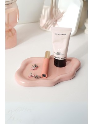 Beyaz Sunumluk Takı Tabağı Dekoratif Tepsi Obje Ev Dekorasyon Model 18