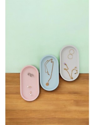 Sunumluk Takı Tabağı Dekoratif Tepsi Obje Seti 2 Parça Model 21