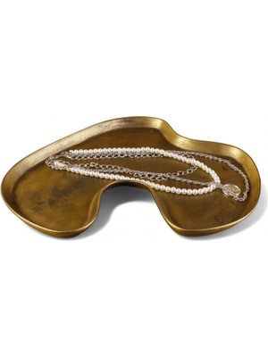 Takı Makyaj Düzenleyici Kozmetik Organizer Dekoratif Tabak Gümüş Eskitme Renk Model 16