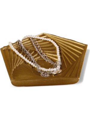 Şekerlik Sunumluk Drajelik Dekoratif Tabak Gümüş Eskitme Renk Model 9