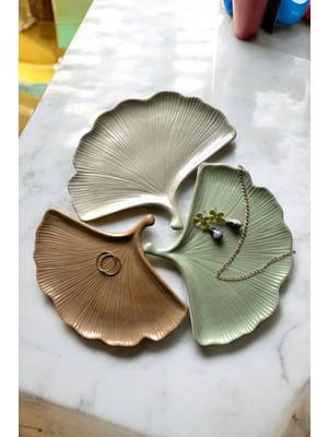 Sunumluk Takı Tabağı Dekoratif Tepsi Obje Seti 3 Parça Model 19