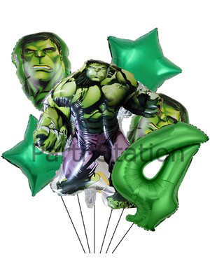 Avengers Hulk 4 Yaş Doğum Günü Balon Set Hulk Tema Doğum Günü Parti Balon Set