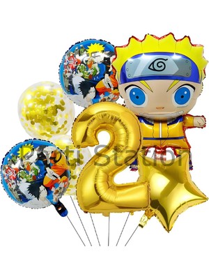 Anime Naruto 2 Yaş Doğum Günü Balon Set Naruto Tema Doğum Günü Parti Balon Set