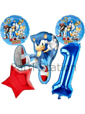 Tilki Sonic 1 Yaş Balon Set Tilki Sonic Boom Konsept Doğum Günü Balon Set