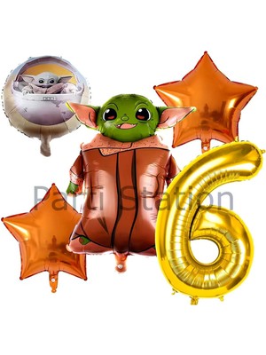 Star Wars Yoda 6 Yaş Balon Set Yıldız Savaşları Yoda Konsept Doğum Günü Balon Set