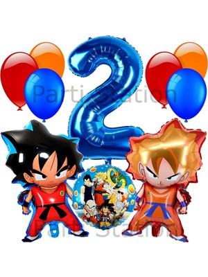 Anime Dragon Ball 2 Yaş Balon Set Vegeta  ve Son Goku Balon  Dragon Ball Konsept Doğum Günü Balon