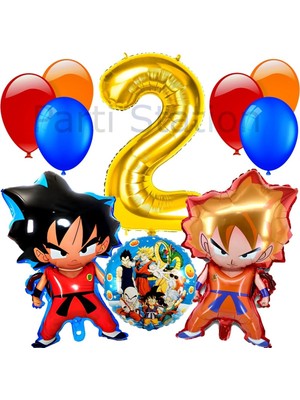 Anime Dragon Ball 2 Yaş Balon Set Vegeta ve Son Goku Balon Dragon Ball Konsept Doğum Günü Balon Set