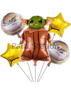 Parti Station Star Wars Yoda Altın Balon Set Yıldız Savaşları Yoda Konsept Doğum Günü Balon Set