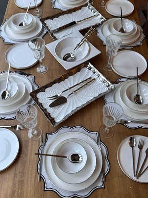 Rossev Yemek Takımı Modern Silver 86 Parça 6 Kişilik
