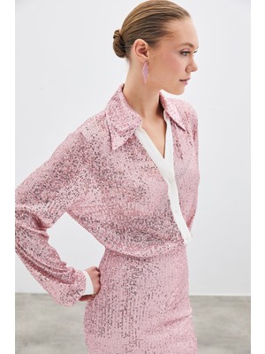 Salaş Payet Gömlek - Pudra