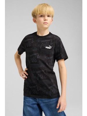 Puma MID90S Aop Tee B Siyah Erkek Çocuk Kısa Kol T-Shirt