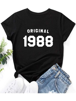 Mercoledi 1988 Orjinal Baskılı Oversize T-Shirt Salaş Boyfirend