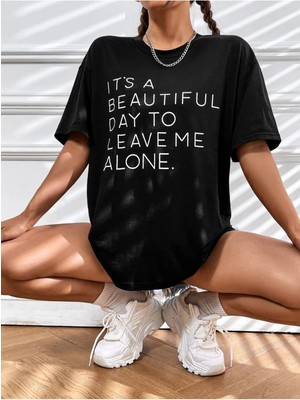 Mercoledi Beautiful Day Baskılı Oversize T-Shirt Salaş Boyfirend
