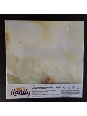 Decohandy 30X30 cm Pvc Duvar Karosu 4'lü Paket - Japon Çiçeği