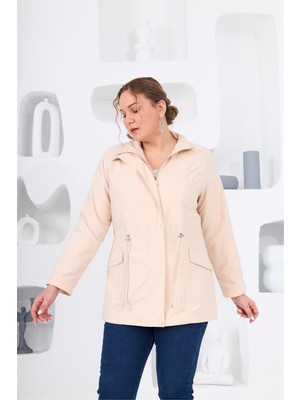 Rmg 9828 015 Krem Kadın Trençkot 44-50