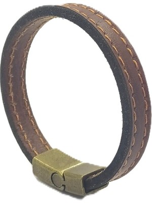 Unisex Mıknatıs Kilitli Deri Bileklik