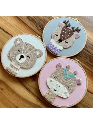 Bebek/çocuk Odası Isimli Kapı Süsü Punch Nakış Duvar Panosu Yenidoğan Hastane Kapı Süsü 3'lü Takım