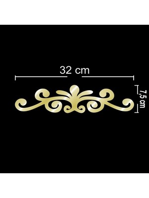 Dekoratif Yapışkanlı Mobilya Dolap Süsü Dekor Bordür 32 x 7.5 cm Orta Aynalı Pleksi
