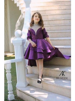 Kız Çocuk Mezuniyet Çıkartılabilir Perelin Elbise