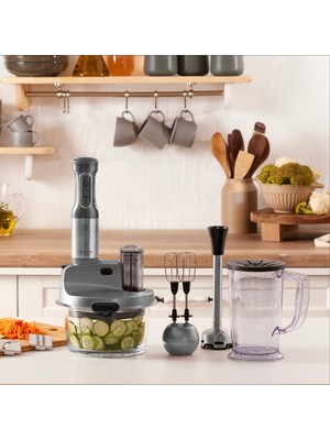 Karaca 6 Bıçaklı Cam Mutfak Robotu Uzun Blender Ayaklı 2500W Turbolu Güçlü Motor, Çırpma, Dilimleme, Doğrama, Blender, Karıştırma, Onerous Mutfak Tartısı Hediye
