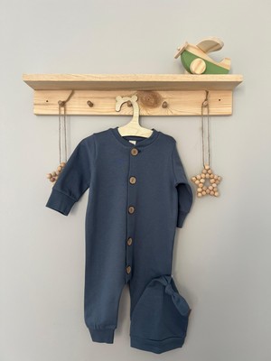 %100 Pamuk Düğmeli Bebek Tulum - Şık ve Rahat Tasarım (0-3Ay)