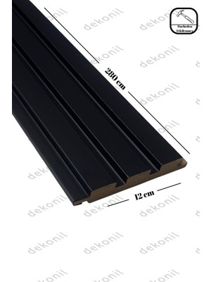 Mat Siyah Mdf Tavan ve Duvar Lambri 12CM ( 1 Adet )