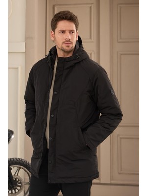 Danger Erkek Kapüşonlu Su Geçirmez Mont Kaban Siyah - 3817DNGR