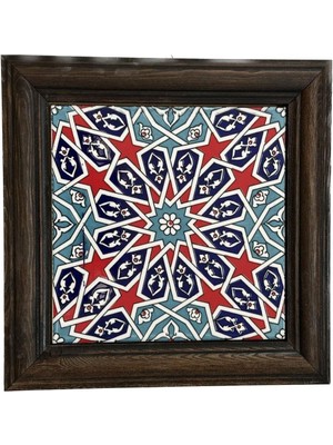 20X20 cm Çerçeveli Selçuklu Özel Çini Karo
