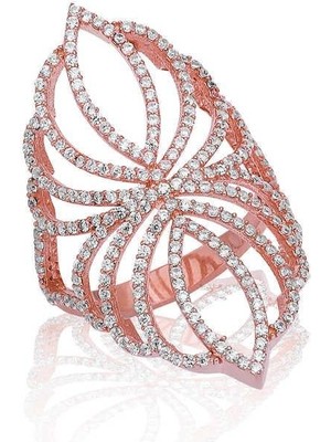 Gümüş Rose Zirkon Taşlı Bayan Yüzük