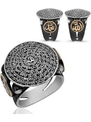 Gumush Gümüş Esma-Ül Hüsna Erkek Yüzük