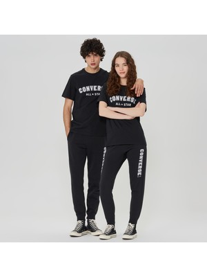 Converse Standard Fit All Star Single Screen Print  Unisex Siyah Pantolon