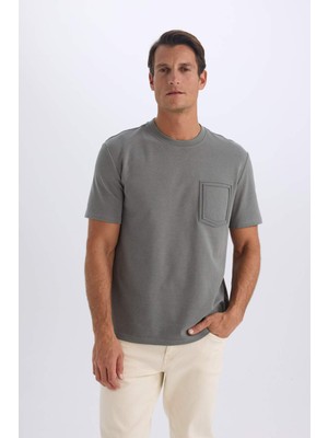 DeFacto Regular Fit Bisiklet Yaka Kısa Kollu Ağır Kumaş Tişört D7228AX25SP