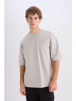 DeFacto Loose Fit Nefes Alabilen Kumaş Tişört B4844AX25SP