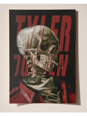 Tyler Durden x Van Gogh - Head Of A Skeleton With A Burning Cigarette Çerçeveli-Çerçevesiz Poster