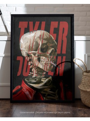 Tyler Durden x Van Gogh - Head Of A Skeleton With A Burning Cigarette Çerçeveli-Çerçevesiz Poster