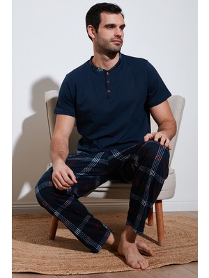 Buratti Ekoseli Pamuklu Regular Fit Kısa Kollu Pijama Takımı Erkek PİJAMA TAKIMI 60961007