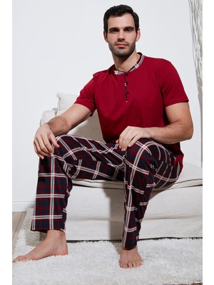 Buratti Ekoseli Pamuklu Regular Fit Kısa Kollu Pijama Takımı Erkek PİJAMA TAKIMI 60961007