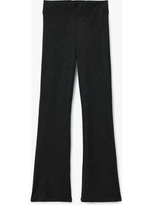 Koton Viskon Karışımlı Beli Lastikli Ispanyol Paça Tayt Pantolon