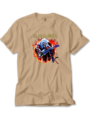 Iron Maiden Fire Krem Tişört