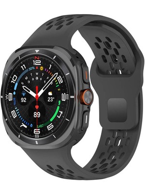 Israh Samsung Galaxy Watch Ultra 47 mm İçin Uyumlu Kayış Kordonu KRD-119 Delikli Tasarım Silikon Kordon