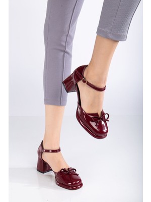 Sasha Topuklu Rugan Ayakkabı Bordo