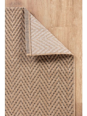 Sisaluna 4441 Bej Jüt Tabanlı Modern Dokuma Kilim Sisal Hasır Halı