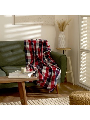 Karaca Home Flanel Throw Tv Battaniyesi Bordo/bej