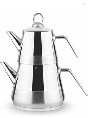 Lines Piramit Miniboy Çelik Çaydanlık Metal Kulp-3057 Şık Tasarım ve Kolay Temizlik