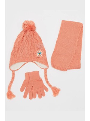 Çiçek Desenli 3'lü Bere Takımı