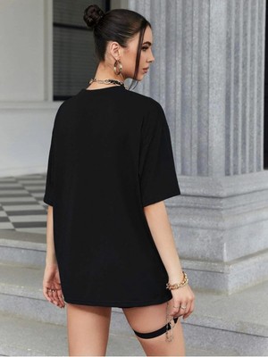 Siyah Oversize T-Shirt Chıcago Baskılı